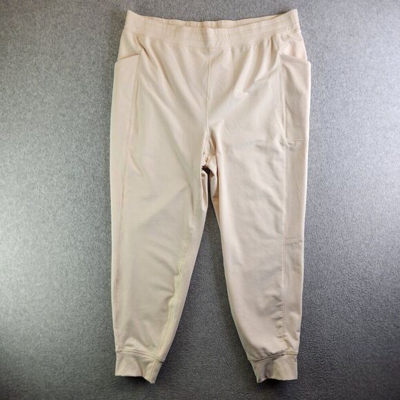 Fabletics Pants Womens 1X Cream Oats Cold Weather Jogger Lounge Cabin Comfy - Picture 1 of 13